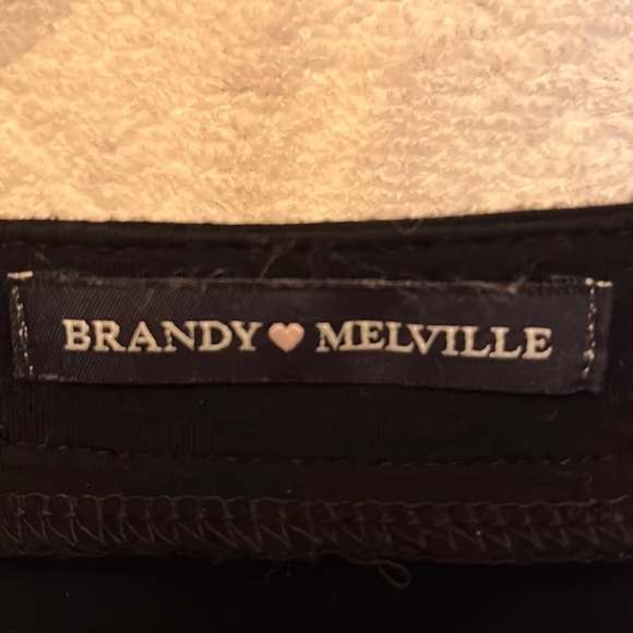 Brandy Melville black v-neck lace-up long sleeve top - Picture 7 of 8